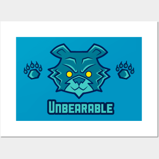 Teal Unbearable - Teal Bear With Claws Posters and Art